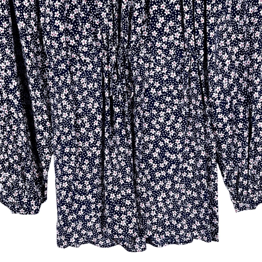 Polo Ralph Lauren Floral Long Sleeve Romper Navy Blue Pink Boho Smocked Waist - Picture 8 of 16